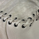 Christian Dior Cream Leather Braided Ethnic Shoulder Bag