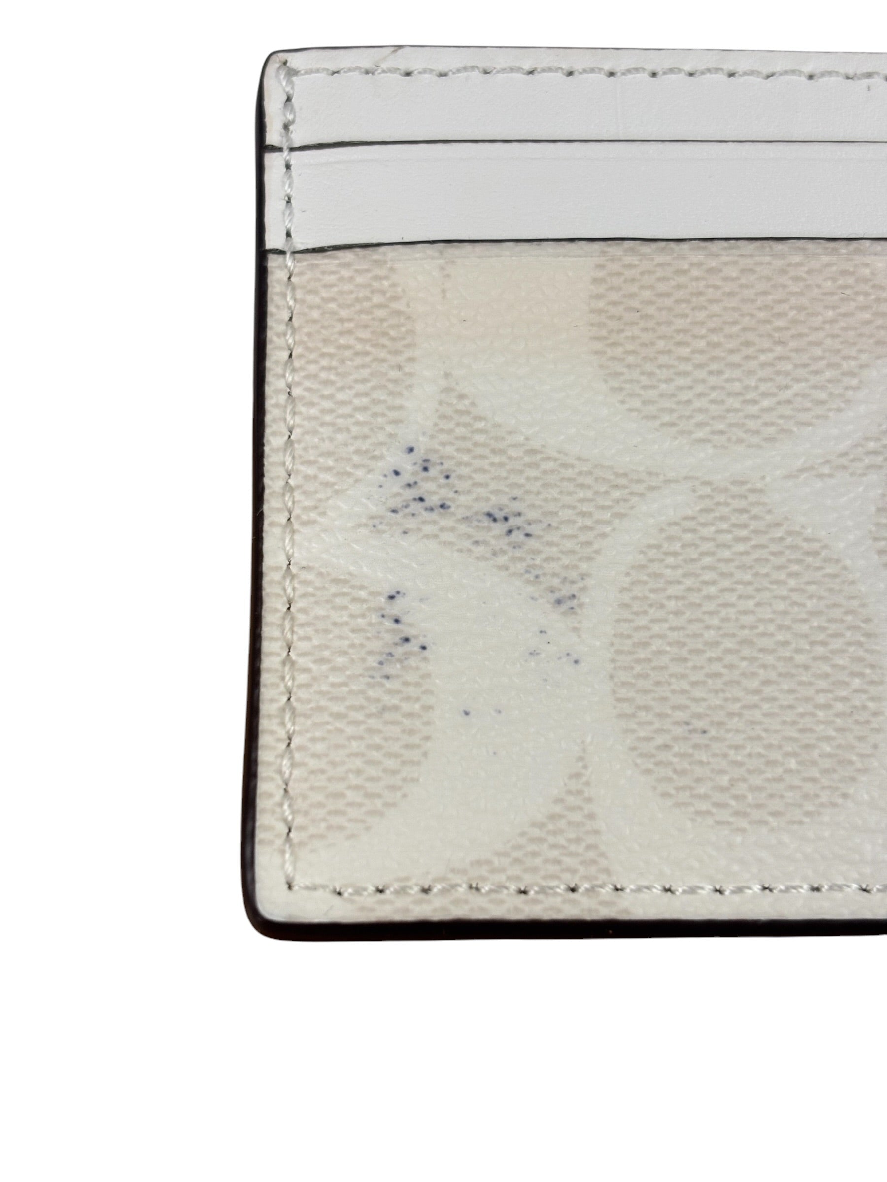 Coach Signature Canvas Card Case White