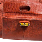 Gucci Orange Pebbled Leather Bamboo Top Handle Hobo Bag
