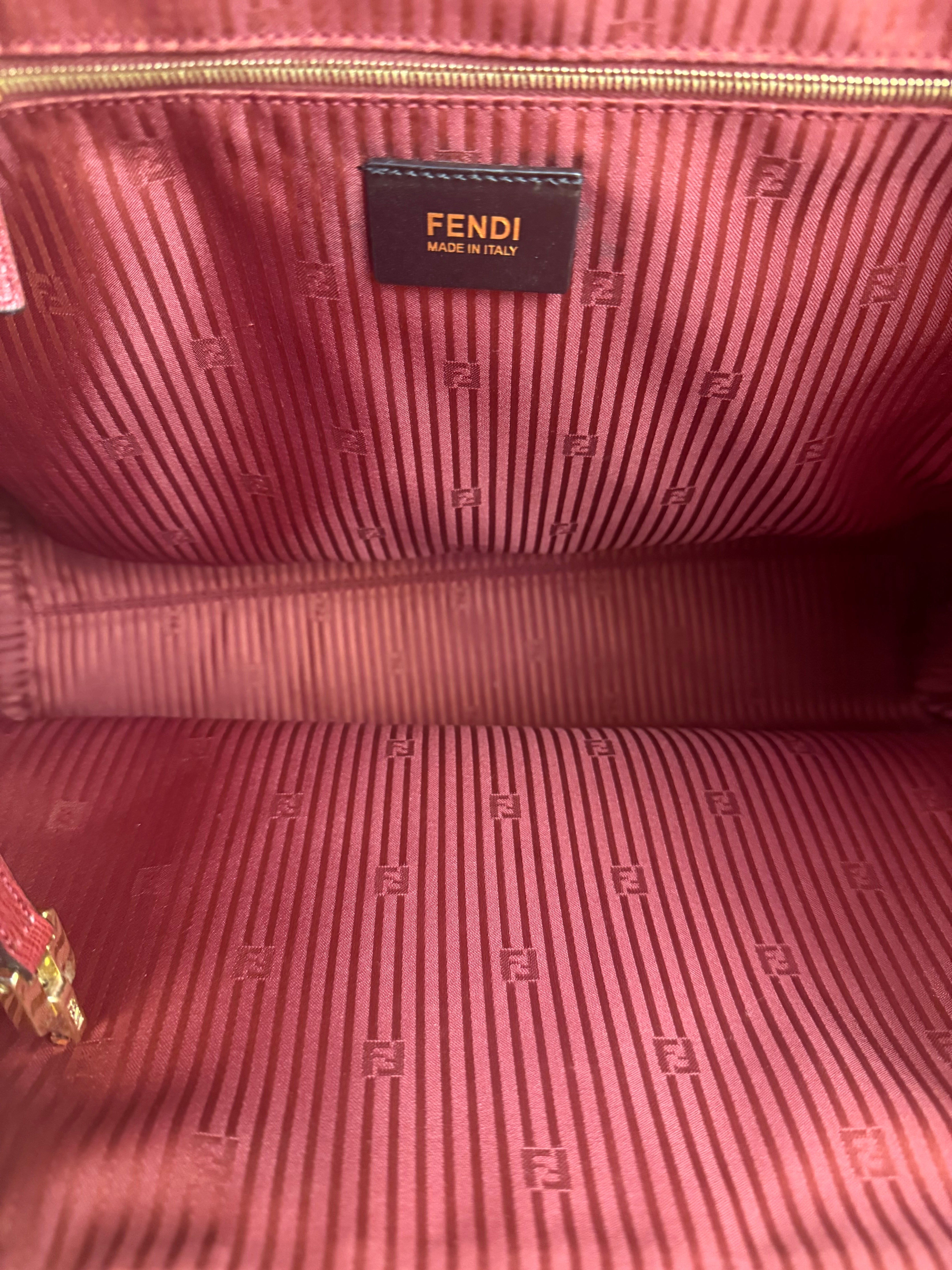 Fendi Red Leather 2Jours Handbag (Deterioration)