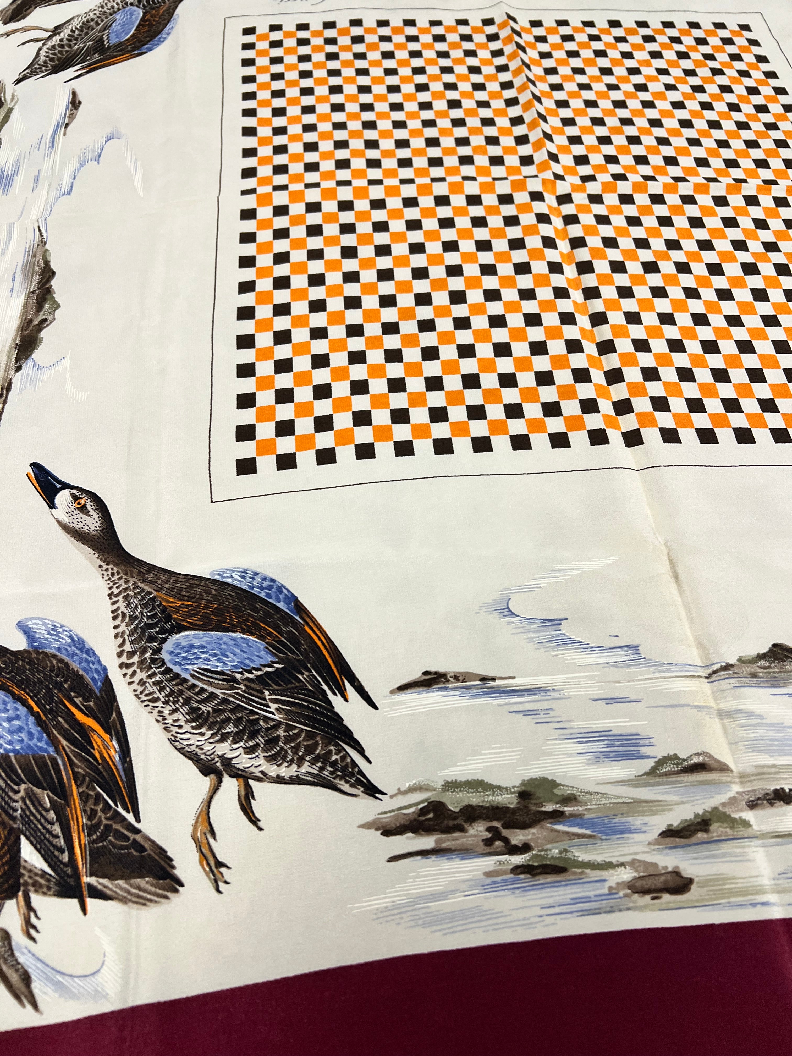 Gucci Vintage Checkerboard Nature Scarf