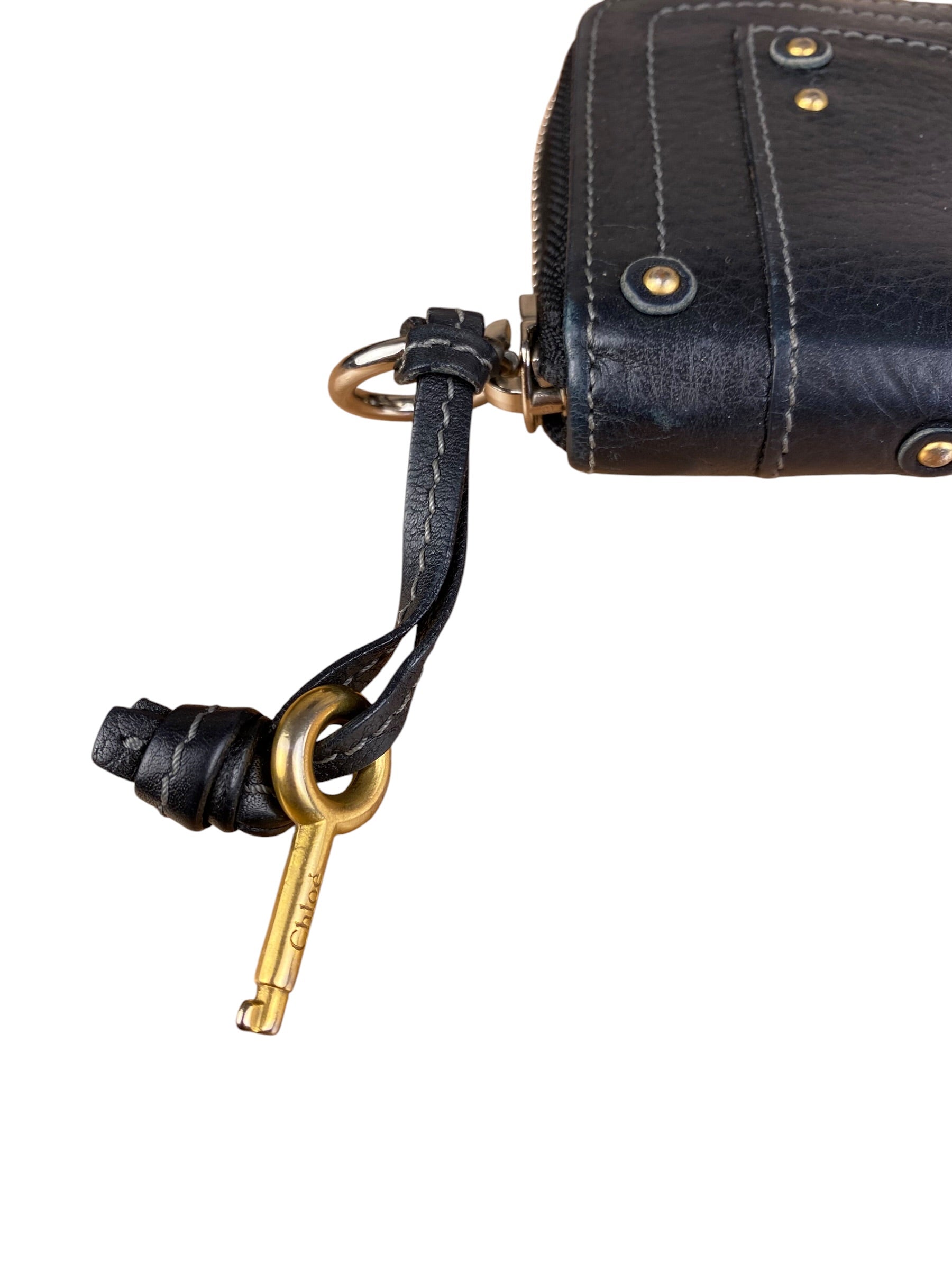 Chloé Black Leather Paddington Long Wallet