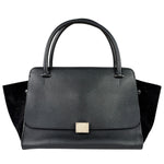 Celine Black Leather/Suede Trapeze Medium Handbag