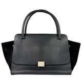 Celine Black Leather/Suede Trapeze Medium Handbag