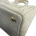 Prada Grey Denim Canapa Logo Tote