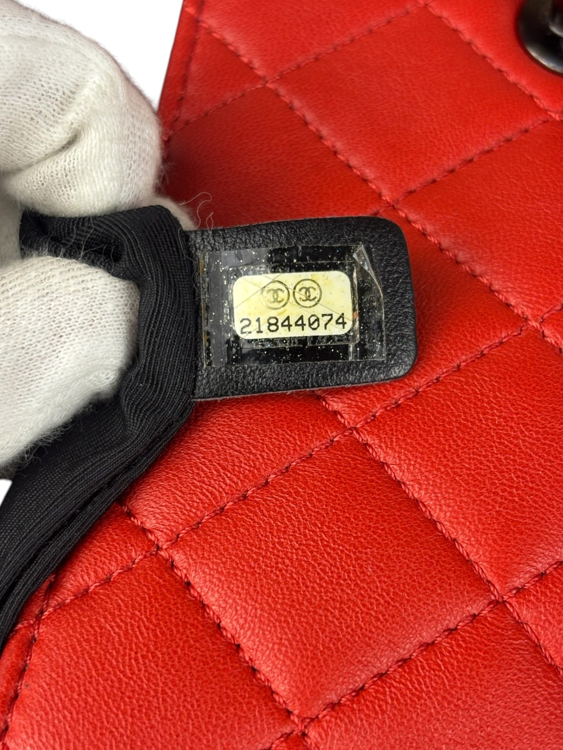 Chanel Red/Blue Grosgrain Ribbon Trim Shoulder Bag-1987