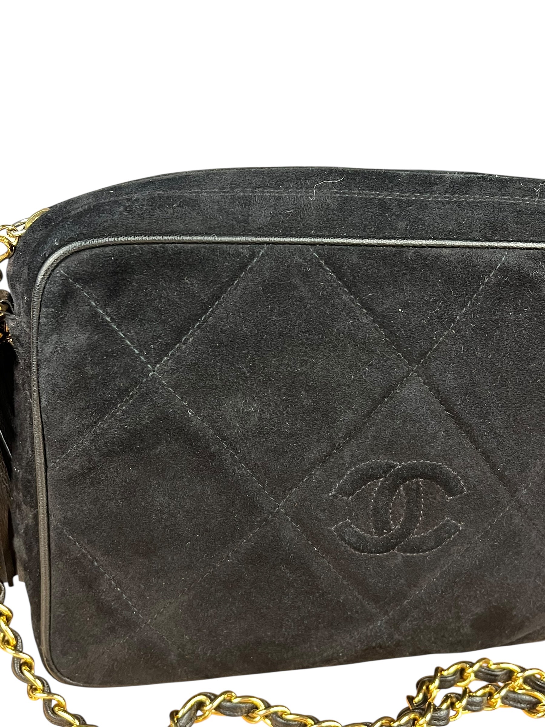 Chanel Suede CC Matelasse Camera Bag '88