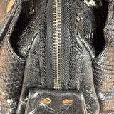 Chloé Vintage Black Leather Python Silverado Shoulder Bag