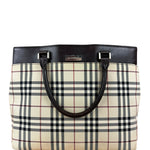Burberry Leather Trim Nova Check Tote Bag