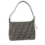 Fendi Leather Trim Zucca Pochette