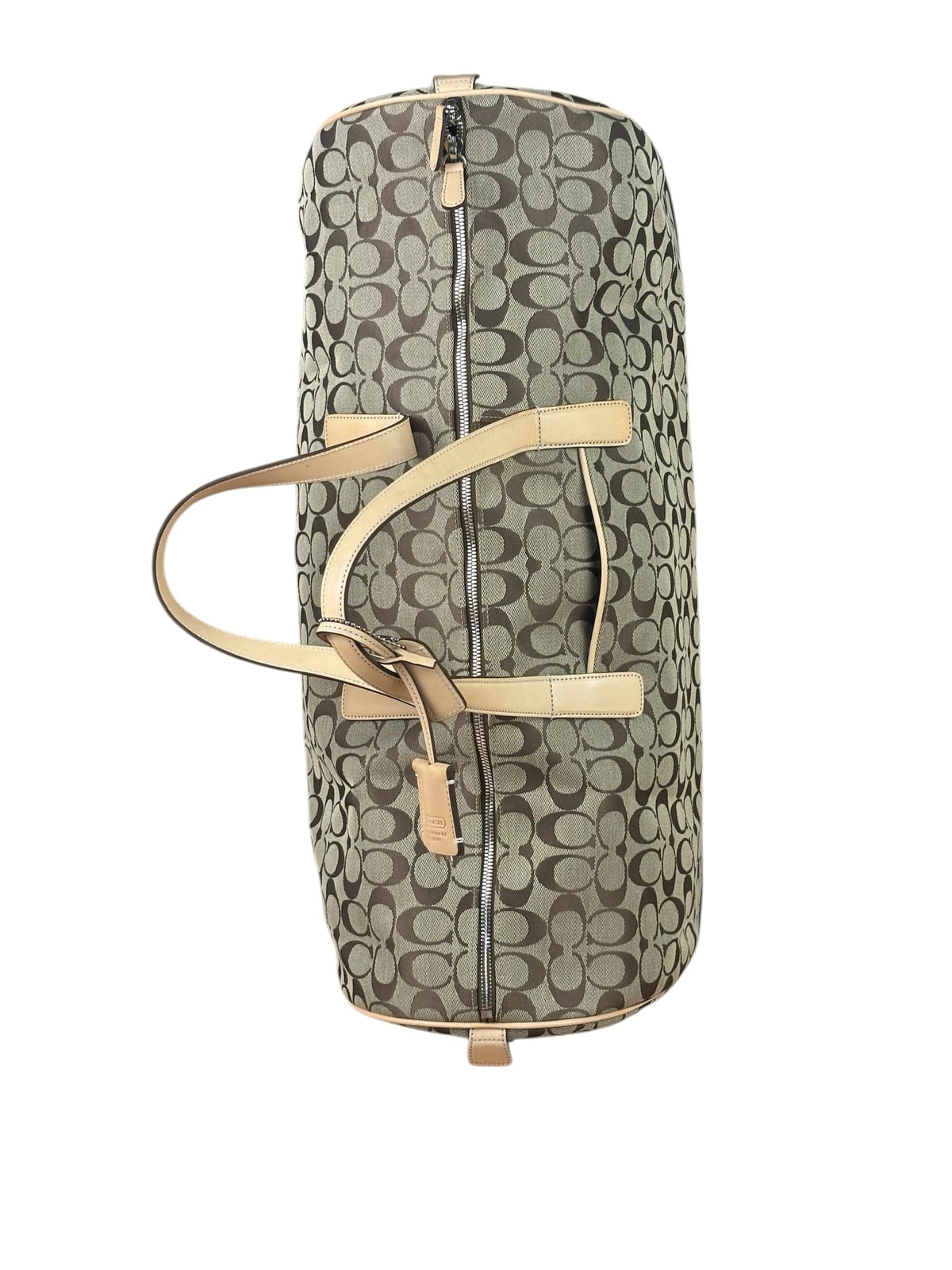 Coach Signature Jacquard Canvas Voyager Duffle Bag