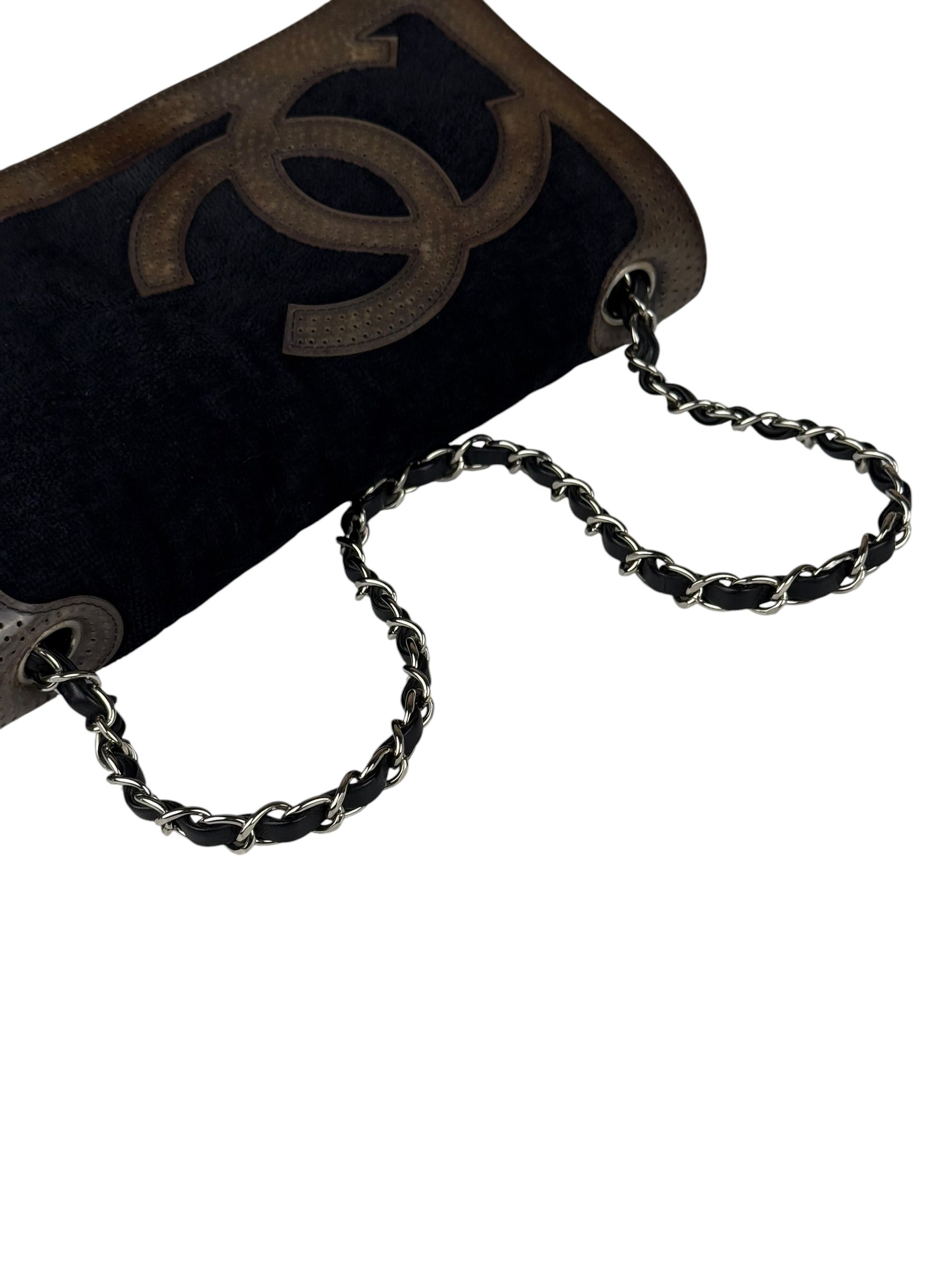 Chanel Sport Line Terrycloth Black Flap Bag 2008