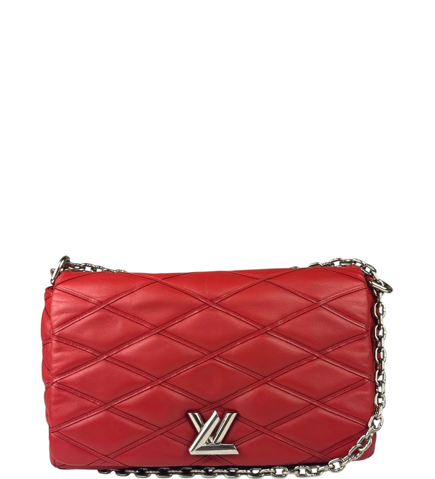 Louis Vuitton Red Lambskin GO-14 Malletage Shoulder Bag