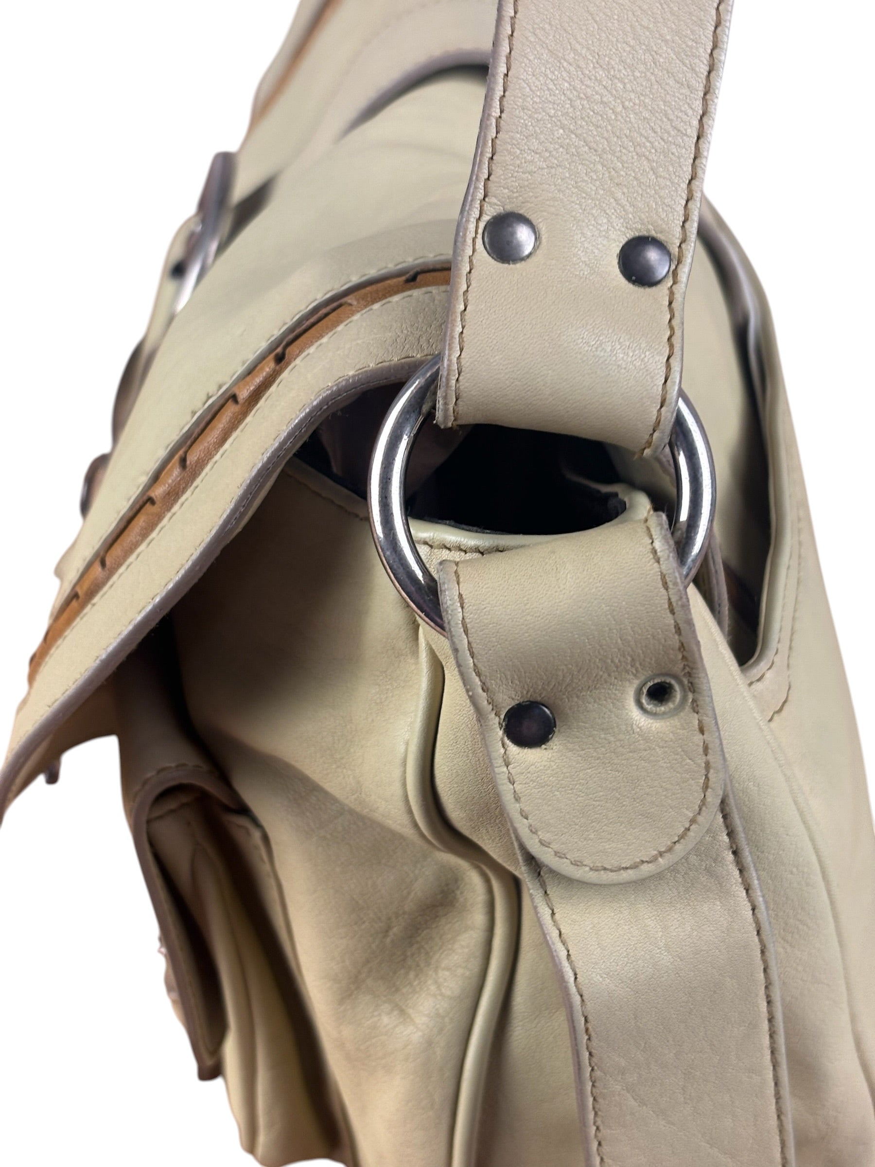 Christian Dior Vintage Beige Marrakech Medium Shoulder Bag