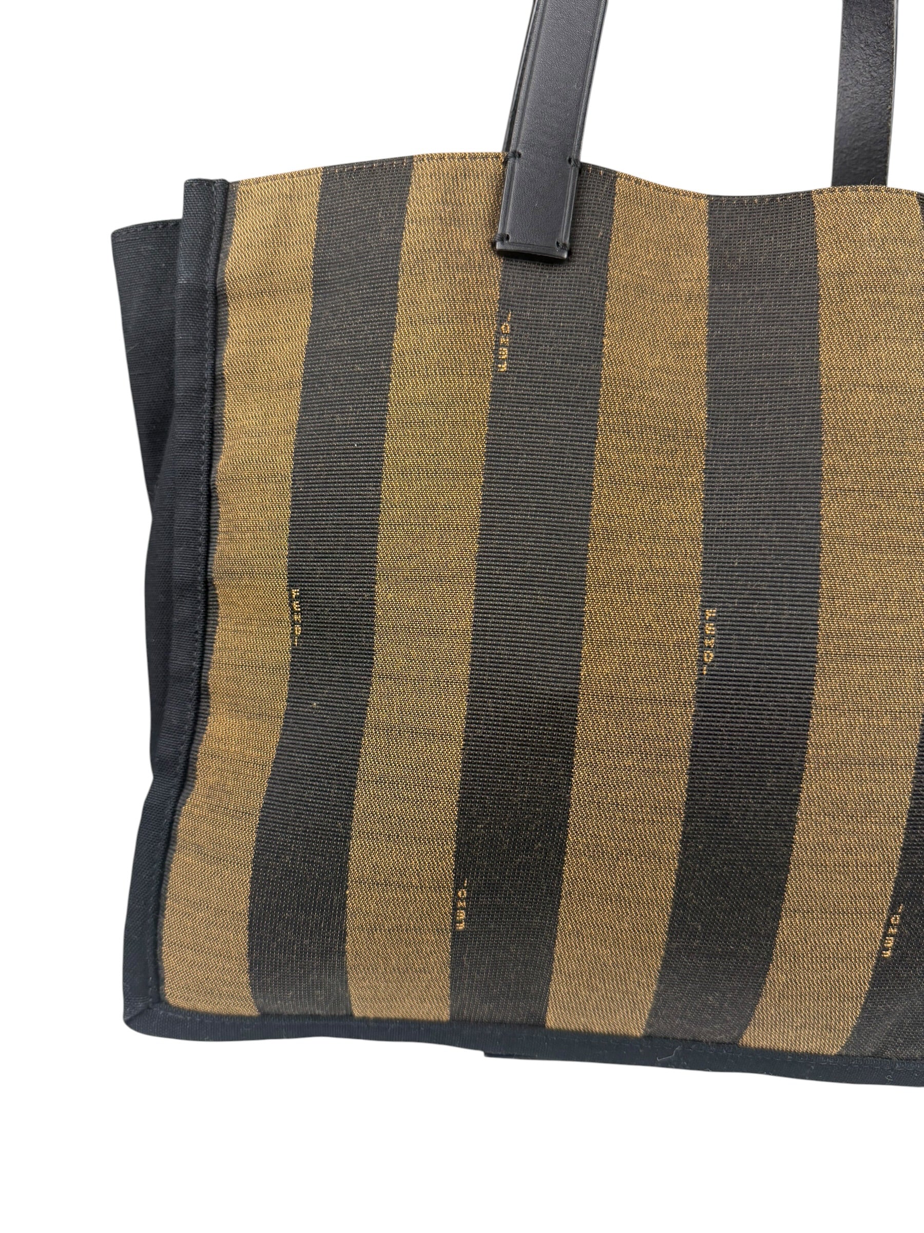 Fendi Pequin Canvas Tote Bag