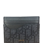 Christian Dior Black/Grey Oblique Jacquard Card Holder