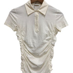 Miu Miu Off-White Short Sleeve Polo Style Top