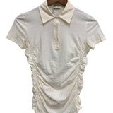 Miu Miu Off-White Short Sleeve Polo Style Top