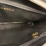 Chanel Vintage Black Caviar Leather Triple CC Chain Tote Bag