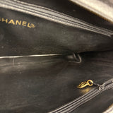 Chanel Vintage Black Caviar Leather Triple CC Chain Tote Bag