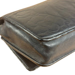 Chanel Black Leather Camellia Embossed Chain Wallet 2012
