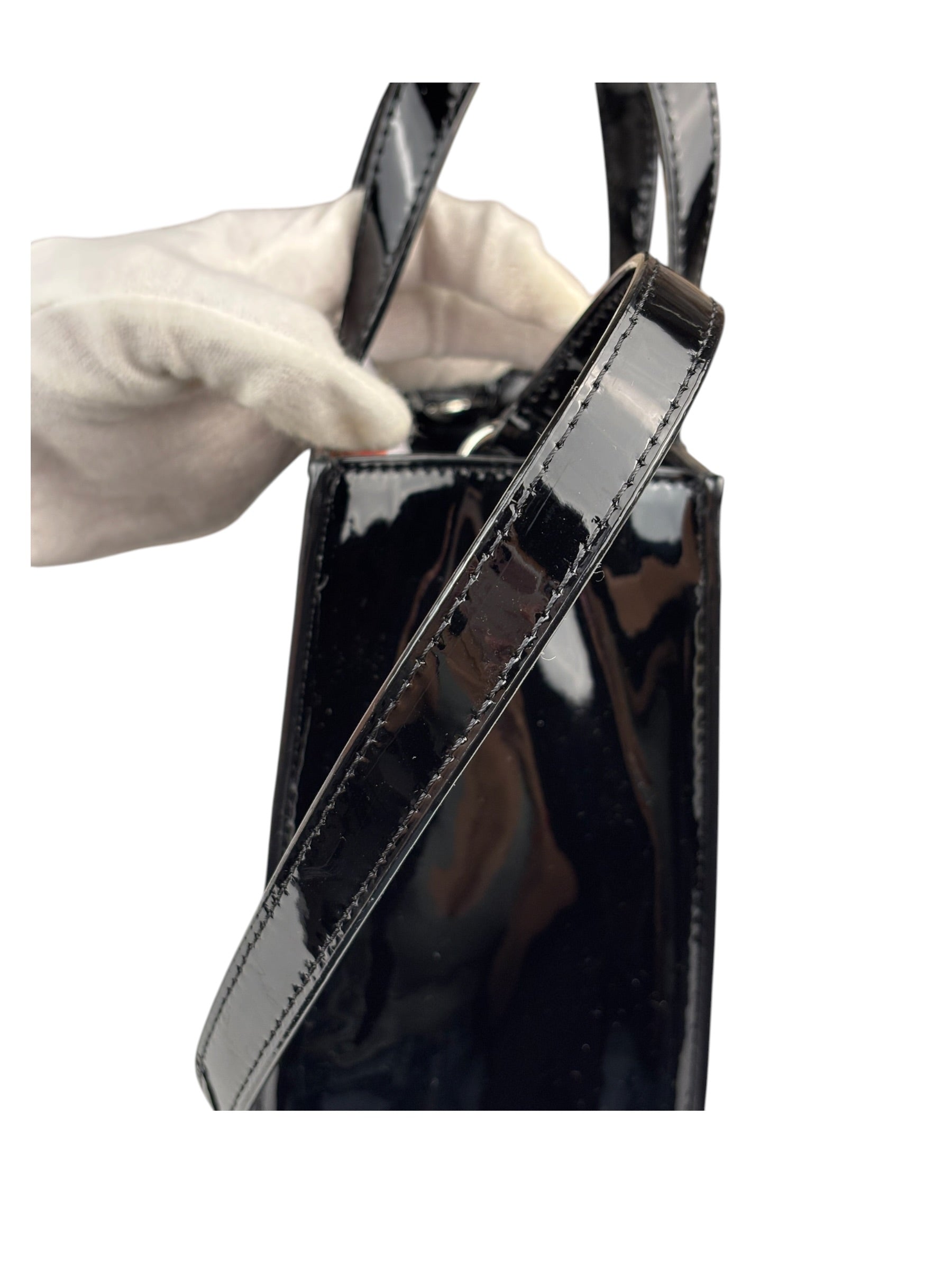 Off-White Black Patent Leather Kids Butterfly Bookish Two-Way Bag