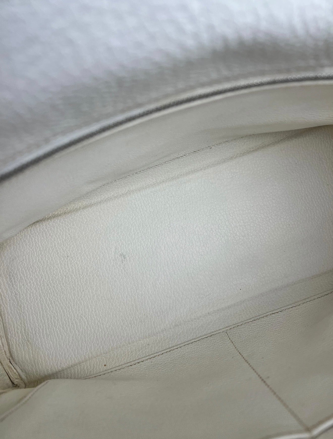 Hermes Kelly 32 White Clemence Leather Handbag 2008