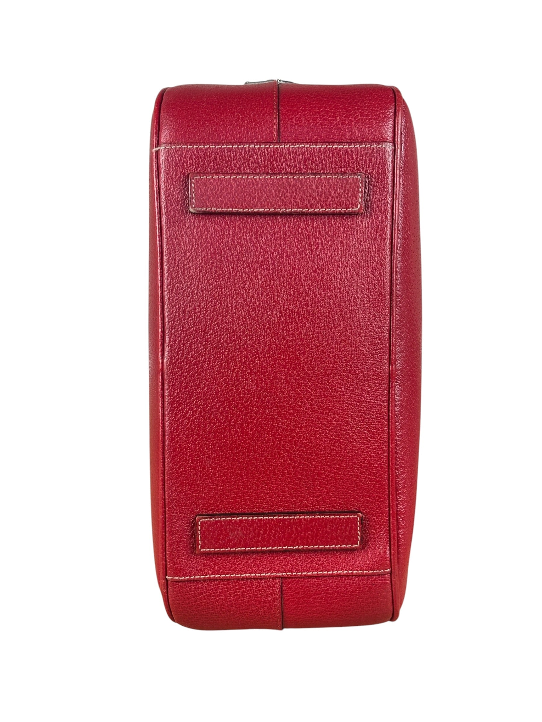 Prada Red Leather Bowling Shoulder Bag