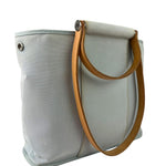 Hermes Light Blue Canvas Leather Trim Cabag Elan Tote