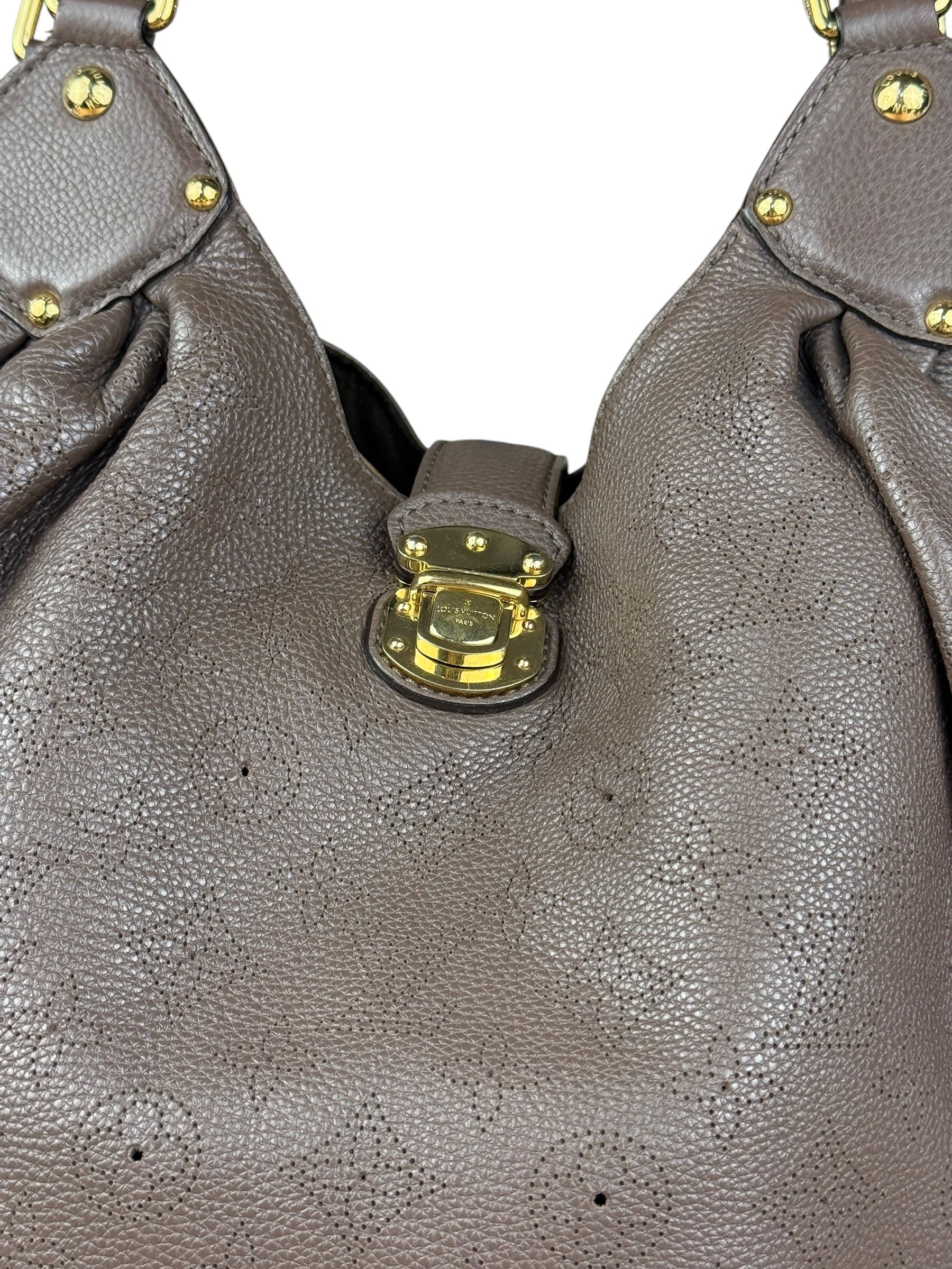Louis Vuitton Brown Leather Mahina Hobo Bag