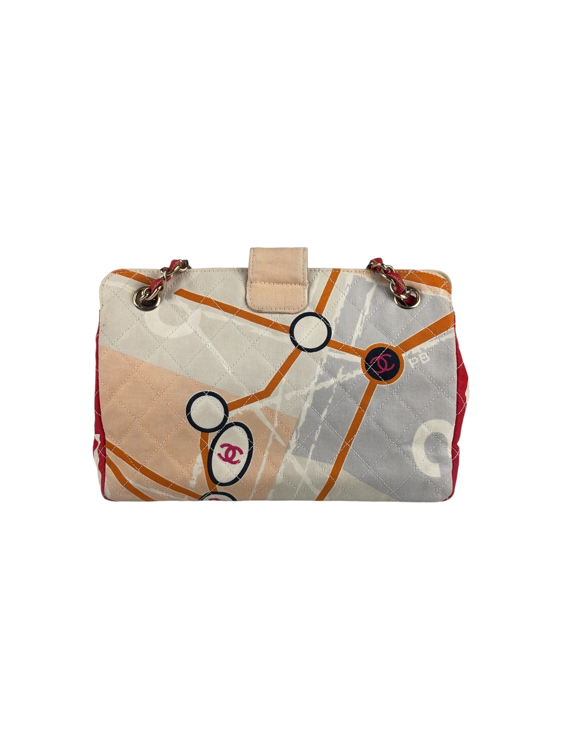 Chanel Map of Paris Quilted Print CC Chain Handbag 2005