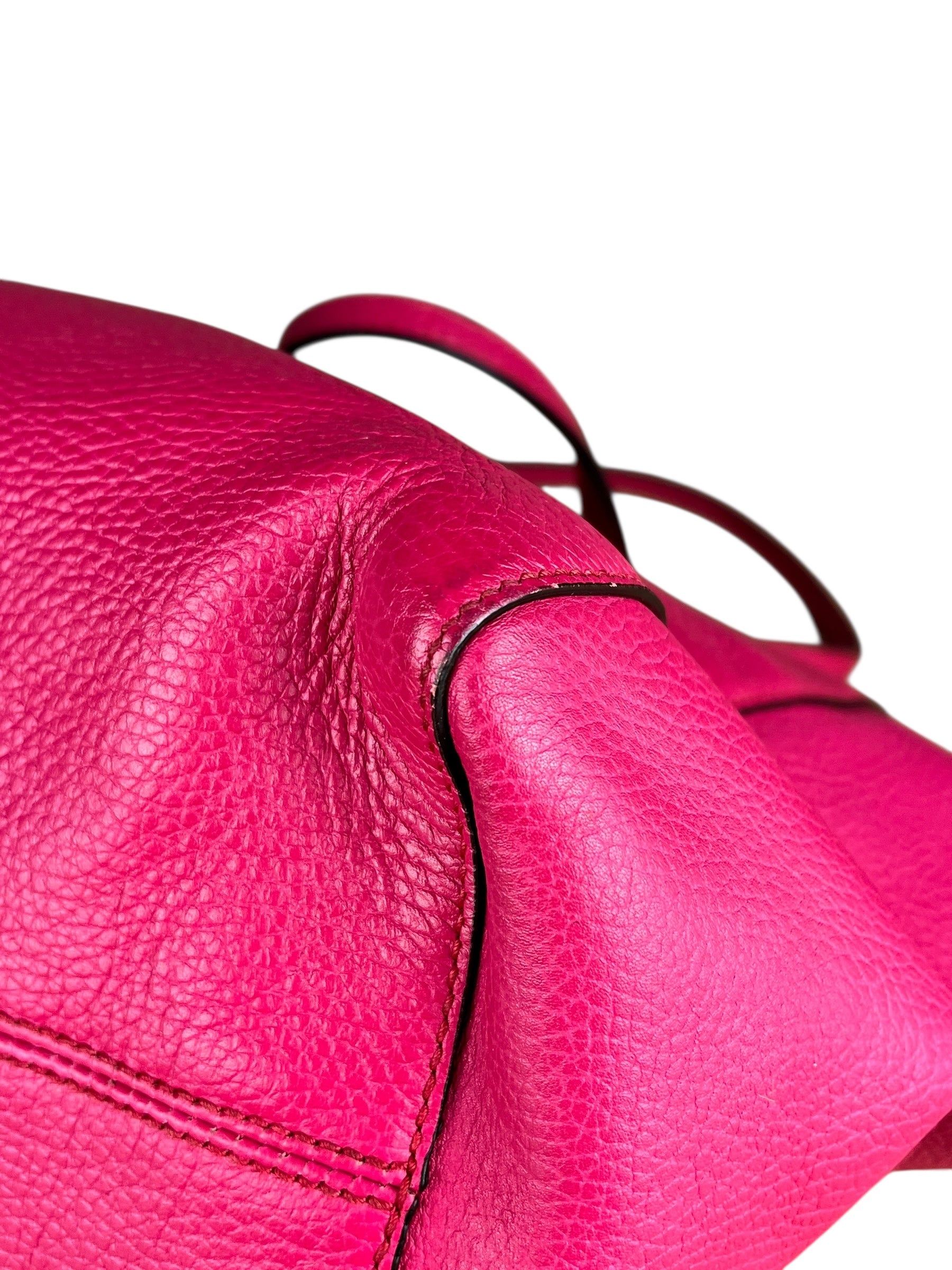 Gucci Hot Pink Pebbled Leather Swing Tote