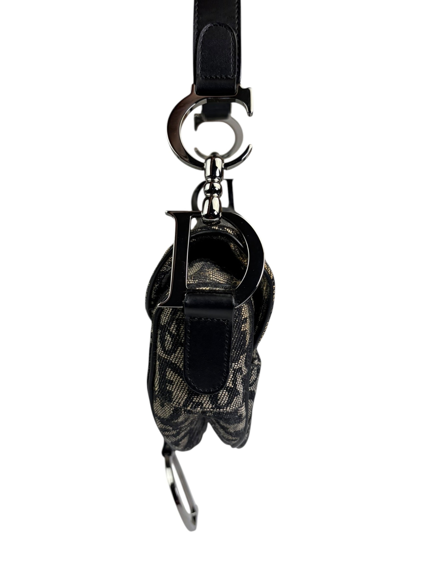 Christian Dior Black Trotter Medium Saddle Shoulder Bag