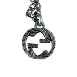 Gucci 925 Sterling Silver Interlocking GG Pendant Necklace