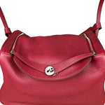 Hermes Lindy 34 Red/Fuchsia Clemence Leather Handbag 2014