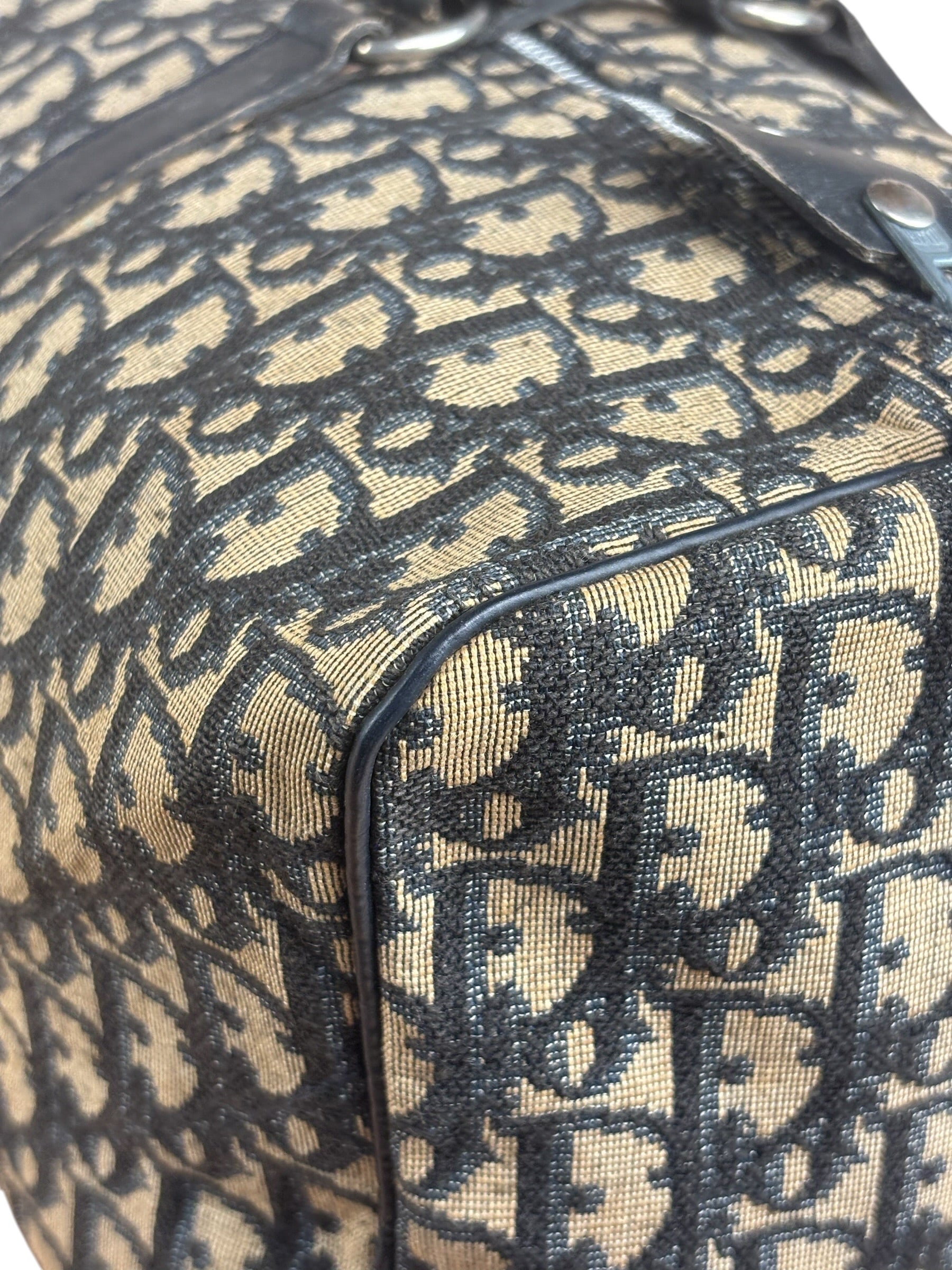 Christian Dior Vintage Navy Blue Trotter Boston Bag