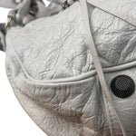 Balenciaga White Lambskin Le Cagole Shoulder Bag
