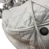 Balenciaga White Lambskin Le Cagole Shoulder Bag
