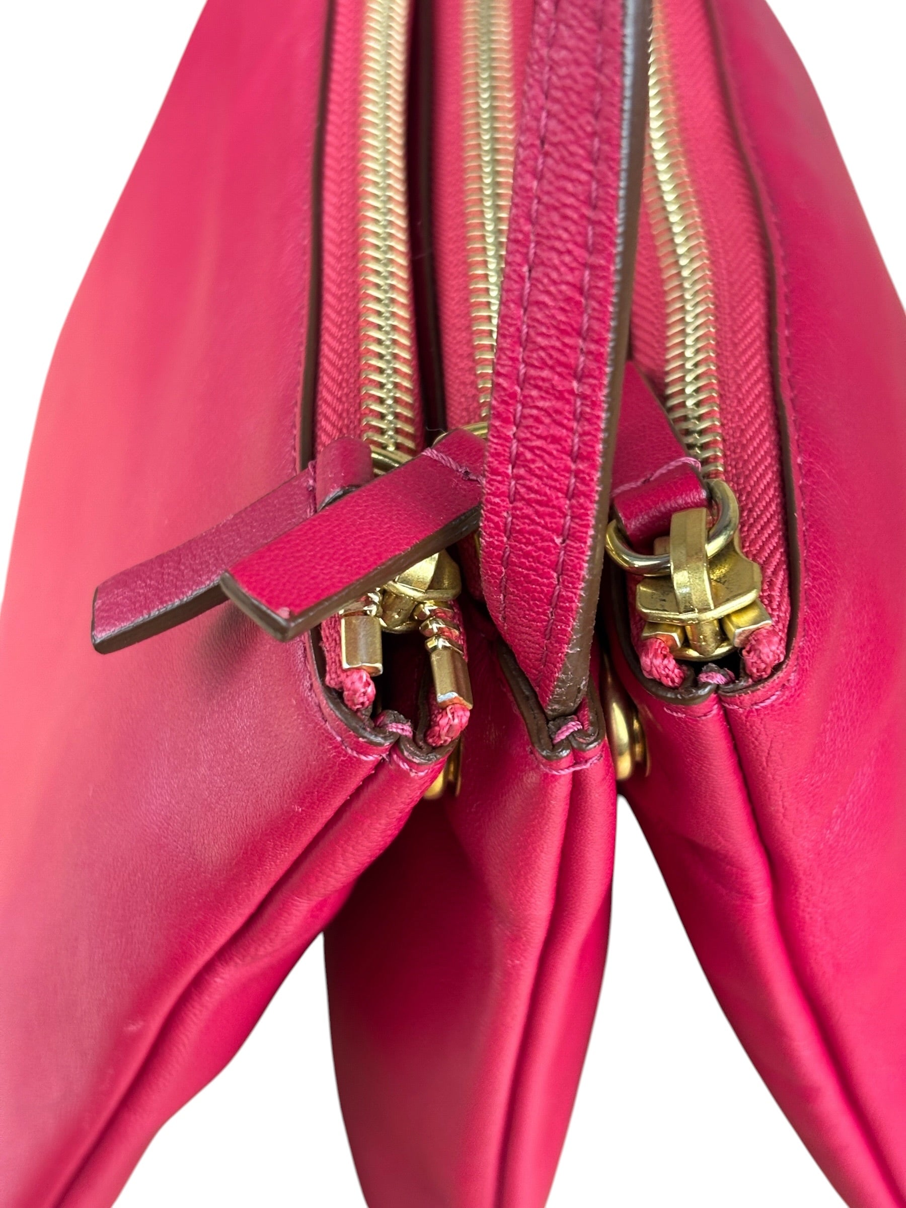 Celine Pink Leather Trio Crossbody Bag