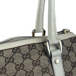 Gucci Bicolor Leather Trim Canvas GG Monogram Shoulder Bag