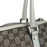 Gucci Bicolor Leather Trim Canvas GG Monogram Shoulder Bag
