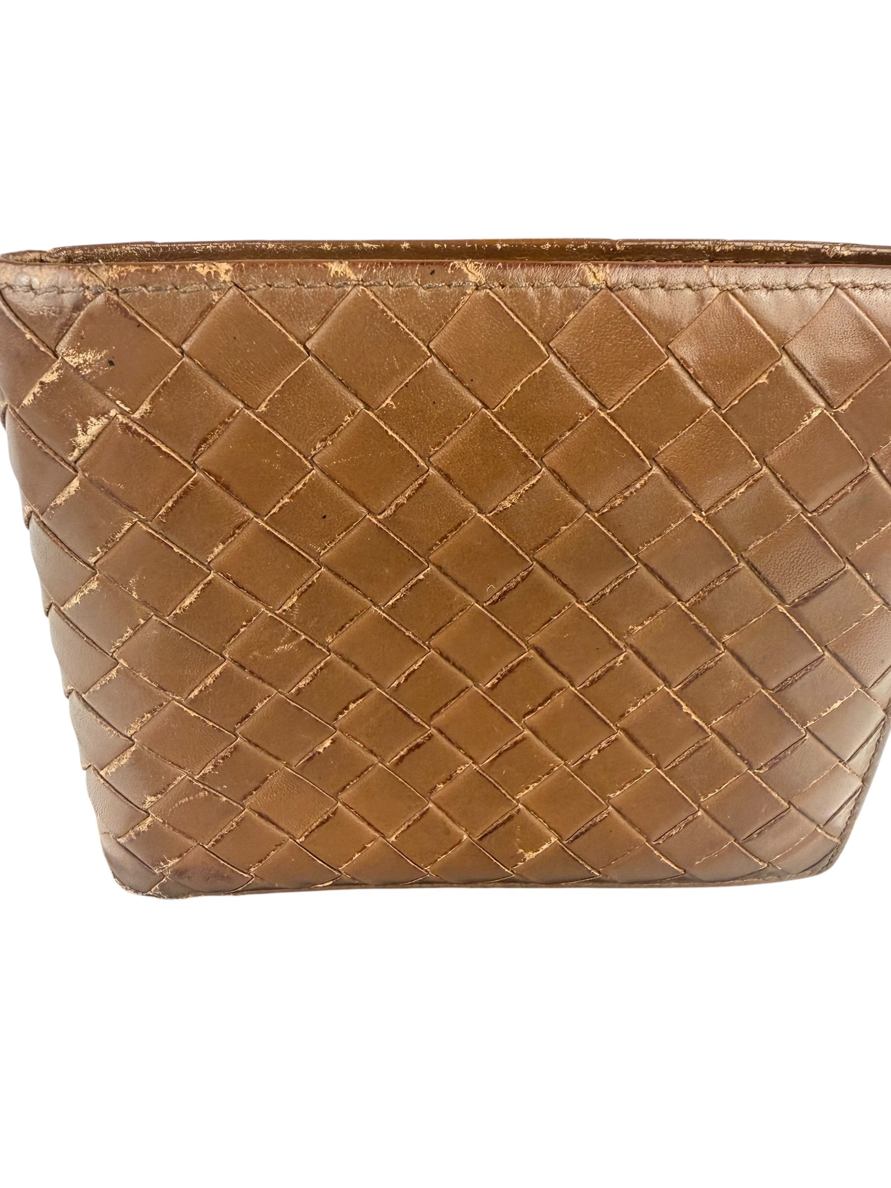 Bottega Veneta Brown Intercciato Bifold Wallet