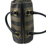 Fendi Brown/Black Leather Pequin Boston Bag