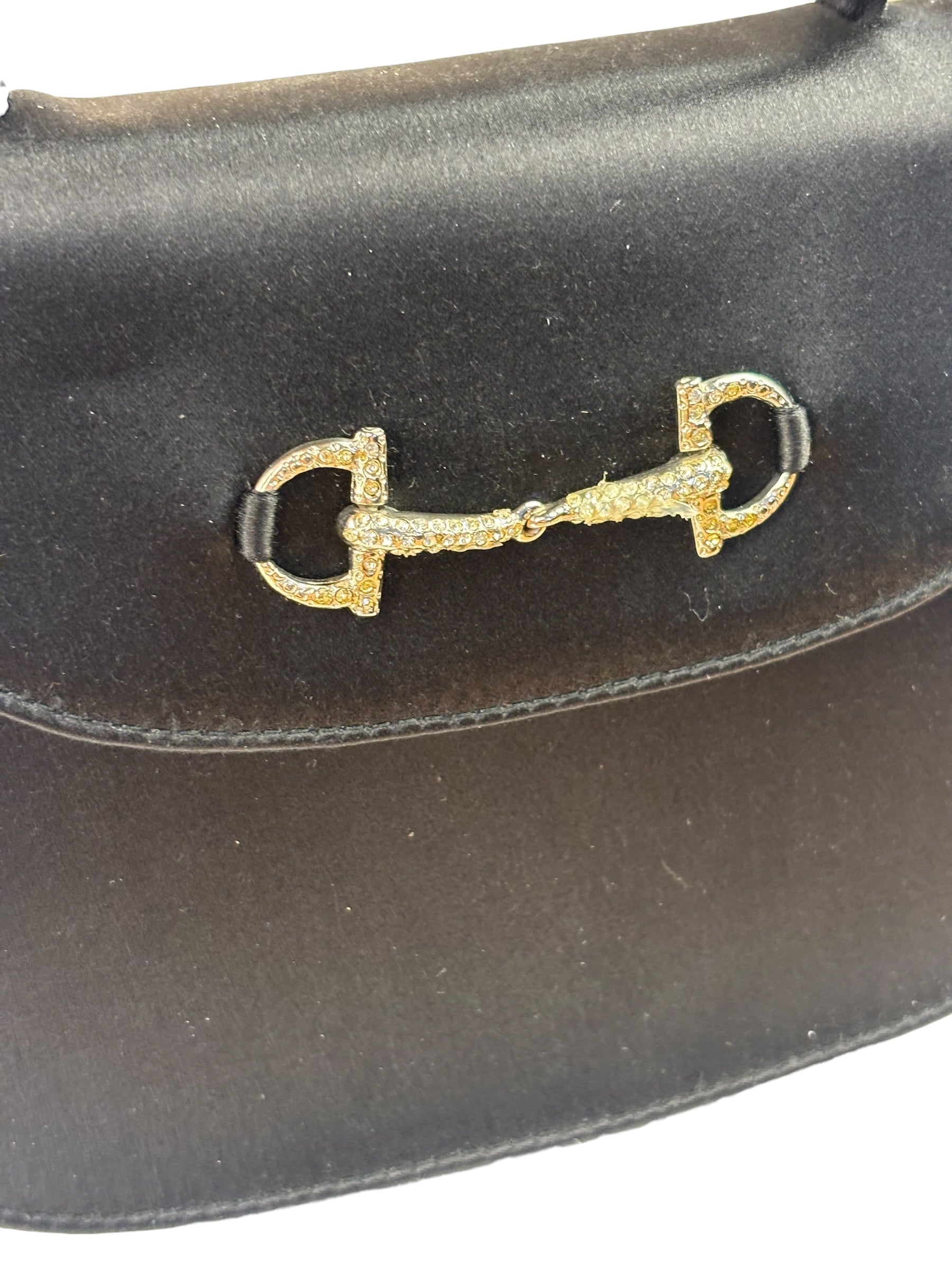 Gucci Vintage Satin Horsebit Top Handle Bag