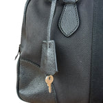Prada Vintage Black Canvas Leather Trim Bowler Shoulder Bag