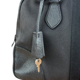 Prada Vintage Black Canvas Leather Trim Bowler Shoulder Bag
