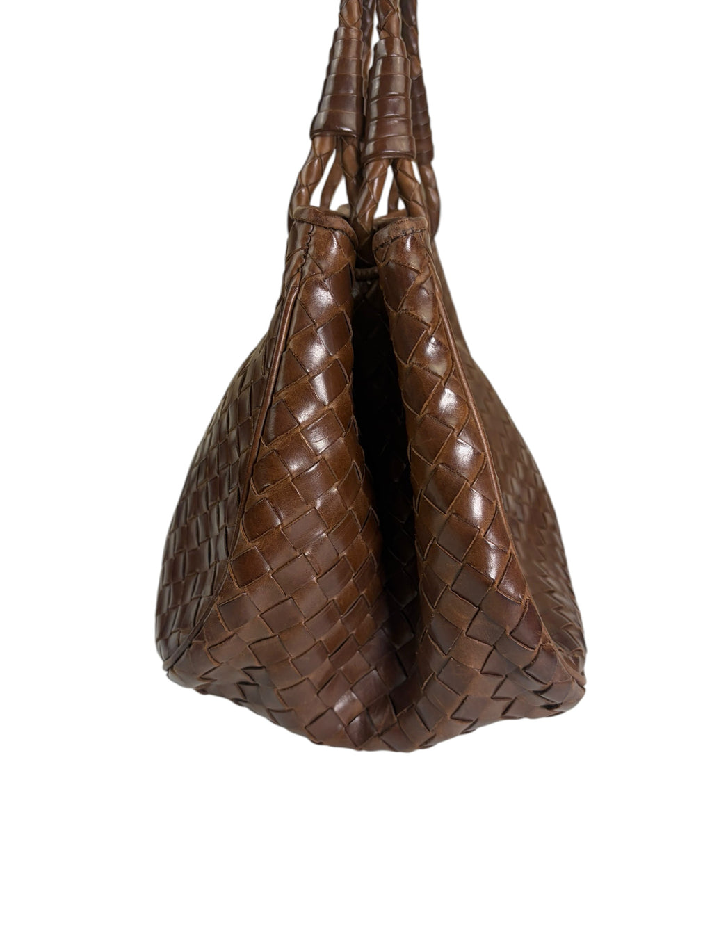Bottega Veneta Brown Leather Intrecciato Top Handle Small Tote