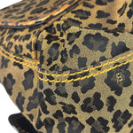 Fendi Brown Leather Trim Leopard Print Buckle Bag