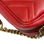 Gucci Red Leather Marmont Small Camera Bag
