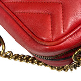 Gucci Red Leather Marmont Small Camera Bag